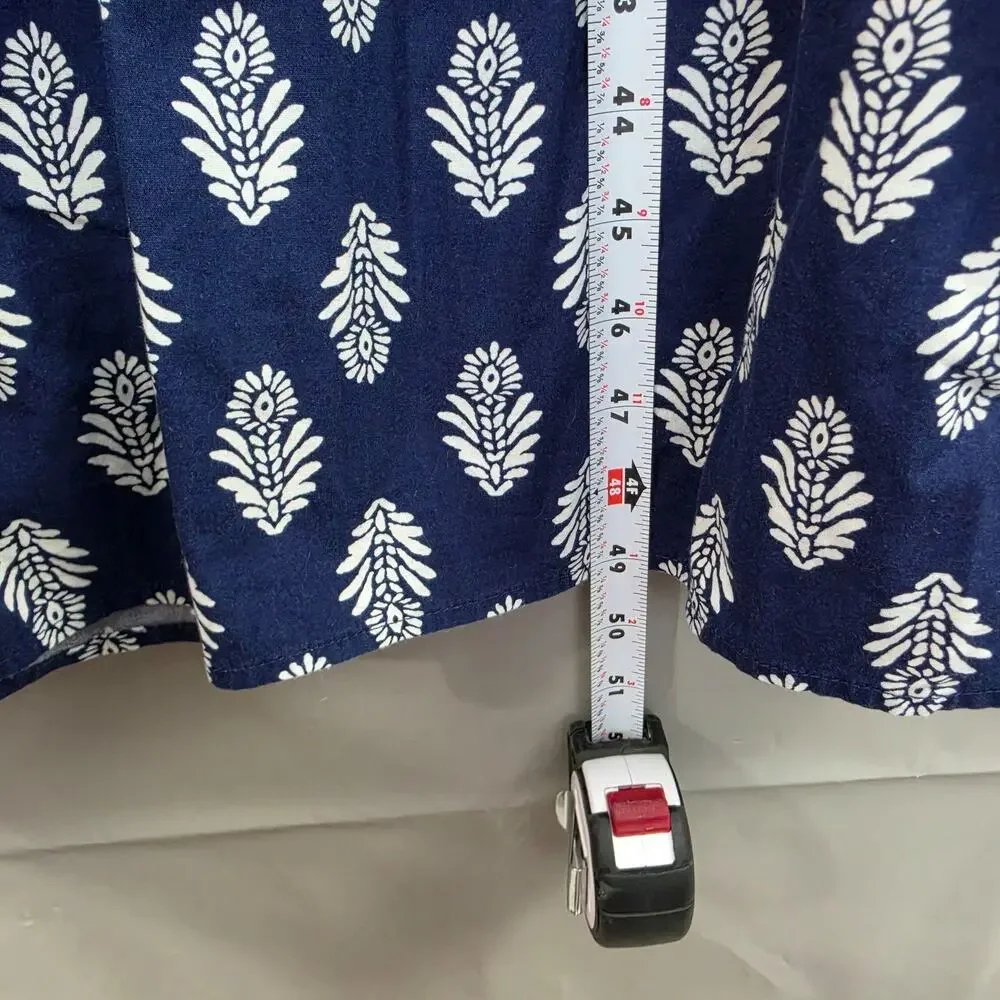 J.Crew Dress 10 Factory Willa Midi in Navy White Floral Midi Ruffle Sundress